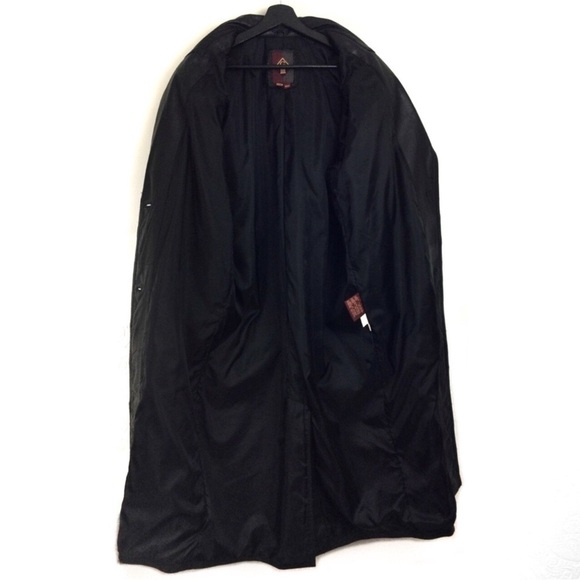 Vintage black leather trench coat duster jacket mens Medium Global Identity Glll - Picture 4 of 11